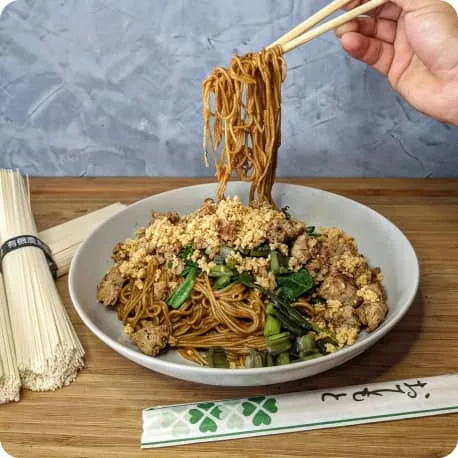 Plate of stir-fried noodles